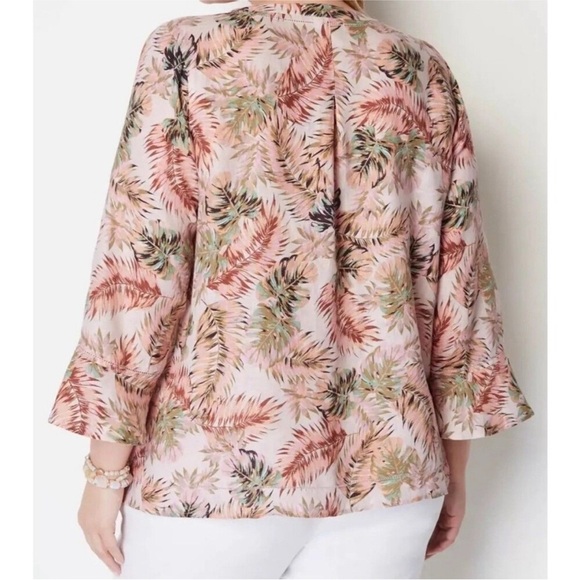 J. Jill Love Linen palm leaf blouse - Picture 2 of 10